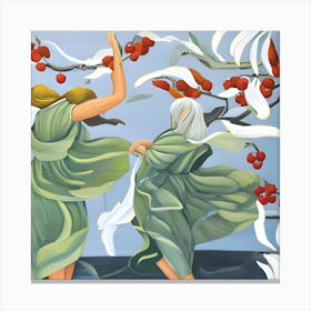 Two Women Dancing Canvas Print