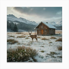 Cabin In The Snow 2 Canvas Print