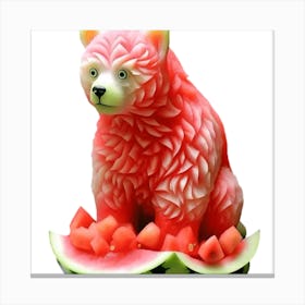 Watermelon red bear Canvas Print