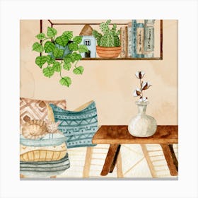 Boho Living Room Canvas Print