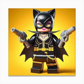Catwoman from Batman in Lego style Canvas Print