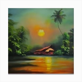 Sunset In The Jungle 1 Canvas Print