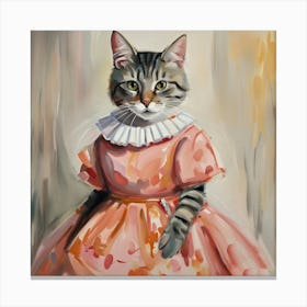 Cat In A Dress Canvas Print