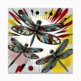 Pop Dragonflies Canvas Print