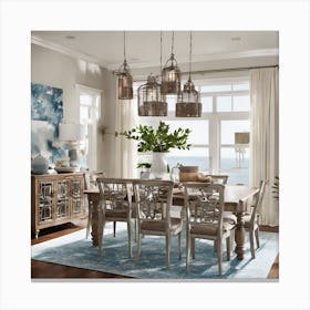 Coastal Oasis Dining Room Style Canvas Print