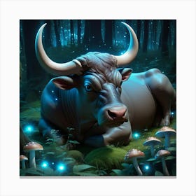 Bull In The Forest 18 Canvas Print