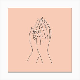 Line Drawing Of Hands Canvas Print