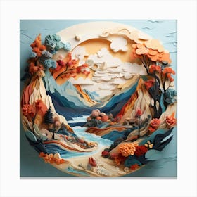 Landscape Paper Art Canvas Print