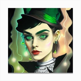 Woman With Green Eyes Canvas Print
