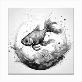 Goldfish In Water Canvas Print