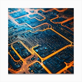 Close Up Of Electronic Circuit Board 6 Canvas Print