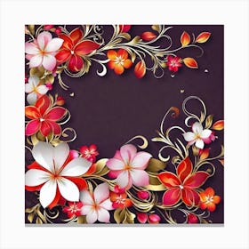 Floral Frame Canvas Print