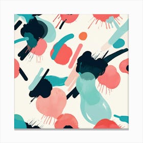 Abstract Modernist Colorful Blots 4 Art Print 3 Canvas Print