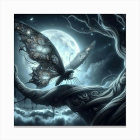 Butterfly In The Moonlight 5 Canvas Print