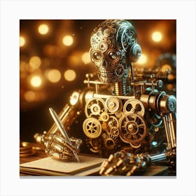 Steampunk Robot Canvas Print