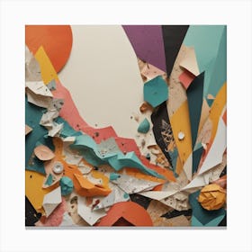 Abstract Paper Collage Canvas Print