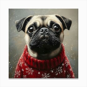 Holidays Pug 6 Canvas Print