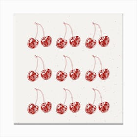 Cherries Square Canvas Print