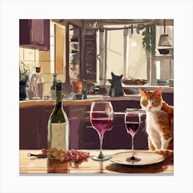 Cat In The Kitchen Canvas Print