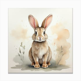 Rabbit Watercolor Painting Canvas Print