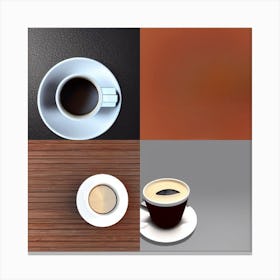 Coffee Cups And Saucers Canvas Print