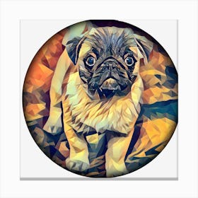 Pug Dog Cute Animal Head Canvas Print