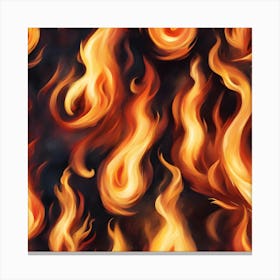 Fire Flames Seamless Pattern Canvas Print