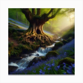 Bluebells In The Forest 19 Canvas Print