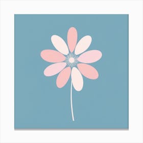 A White And Pink Flower In Minimalist Style Square Composition 242 Canvas Print