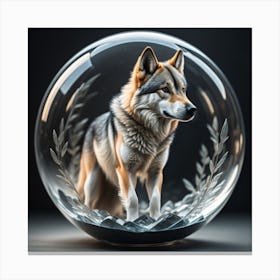 Wolf In A Glass Ball Canvas Print