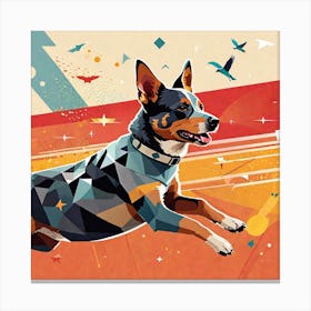 Blue Heeler Out for a Run Canvas Print