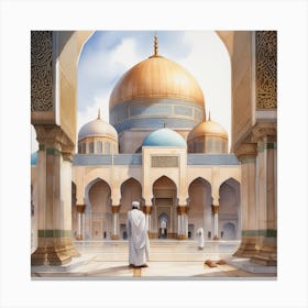 architecteur islamic Color harmony Heaven Watercolor Canvas Print