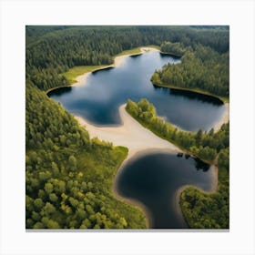 Lake In The Forest 9 Canvas Print