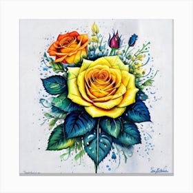 Yellow Roses 1 Canvas Print