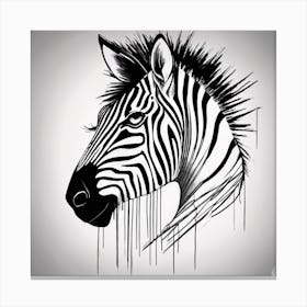 Zebra Head Canvas Print