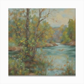 Riverside Scene Canvas Print