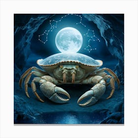 Crab In The Moonlight 34 Canvas Print