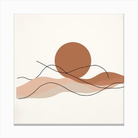 'Sunset' Line Art Canvas Print