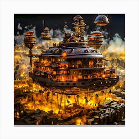 Steampunk airship 2 Canvas Print