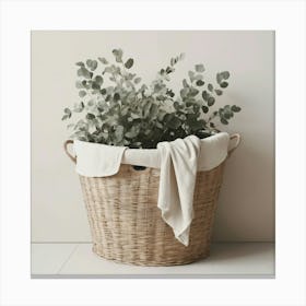 Wicker Basket Canvas Print