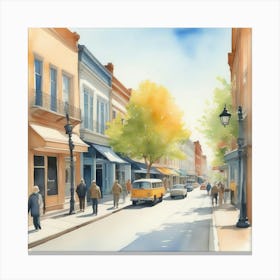 Watercolor Street Scene Canvas Print