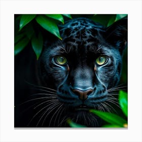 Whispers of the Wild: The Panther's Watchful Eyes Canvas Print