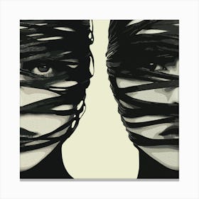 Masked Mystery Dual Wrapped Faces Art Canvas Print