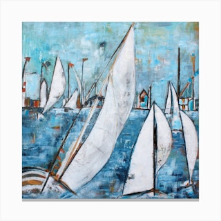 Big Sails Square Canvas Print
