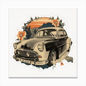 Drawing Of A Classic Sports Car 1 Canvas Print