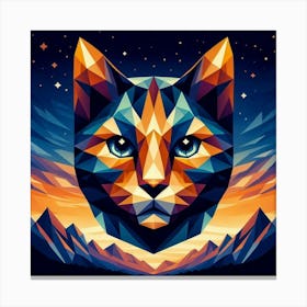 Sable Low Poly Cat 1 Canvas Print