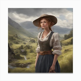 Girl In A Hat Canvas Print