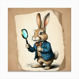 Rabbit With Magnifying Glass 6 Canvas Print