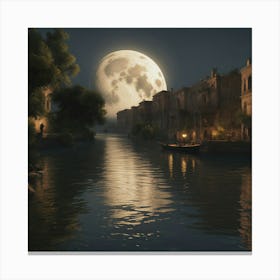 Full Moon Over Venice Canvas Print