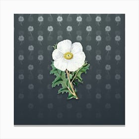 Vintage Mexican Poppy Flower Botanical on Slate Gray Pattern n.0050 Canvas Print